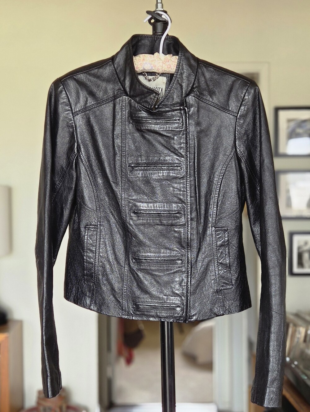 BB Dakota Black Leather Drummer Boy / Military Cropped Jacket